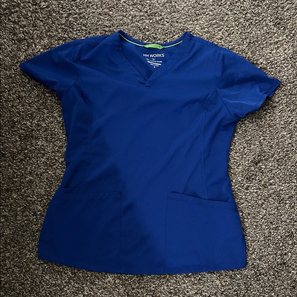 Healing Hands Royal Blue Short Sleeve Top